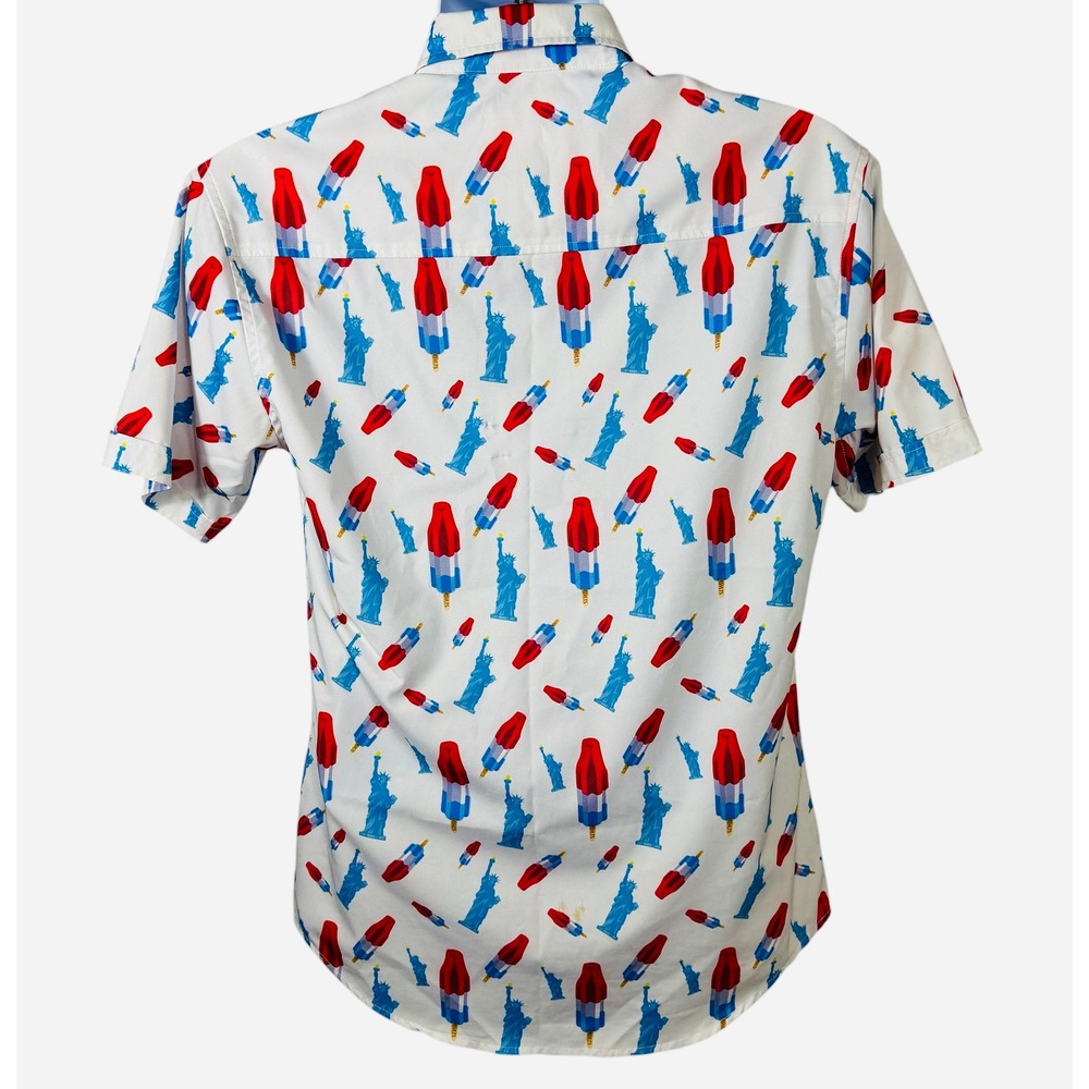 RSVLTS Statue of Liberty Rocket Popsicle Shirt Mens Small Patriotic Short Sleeve - Picture 3 of 11